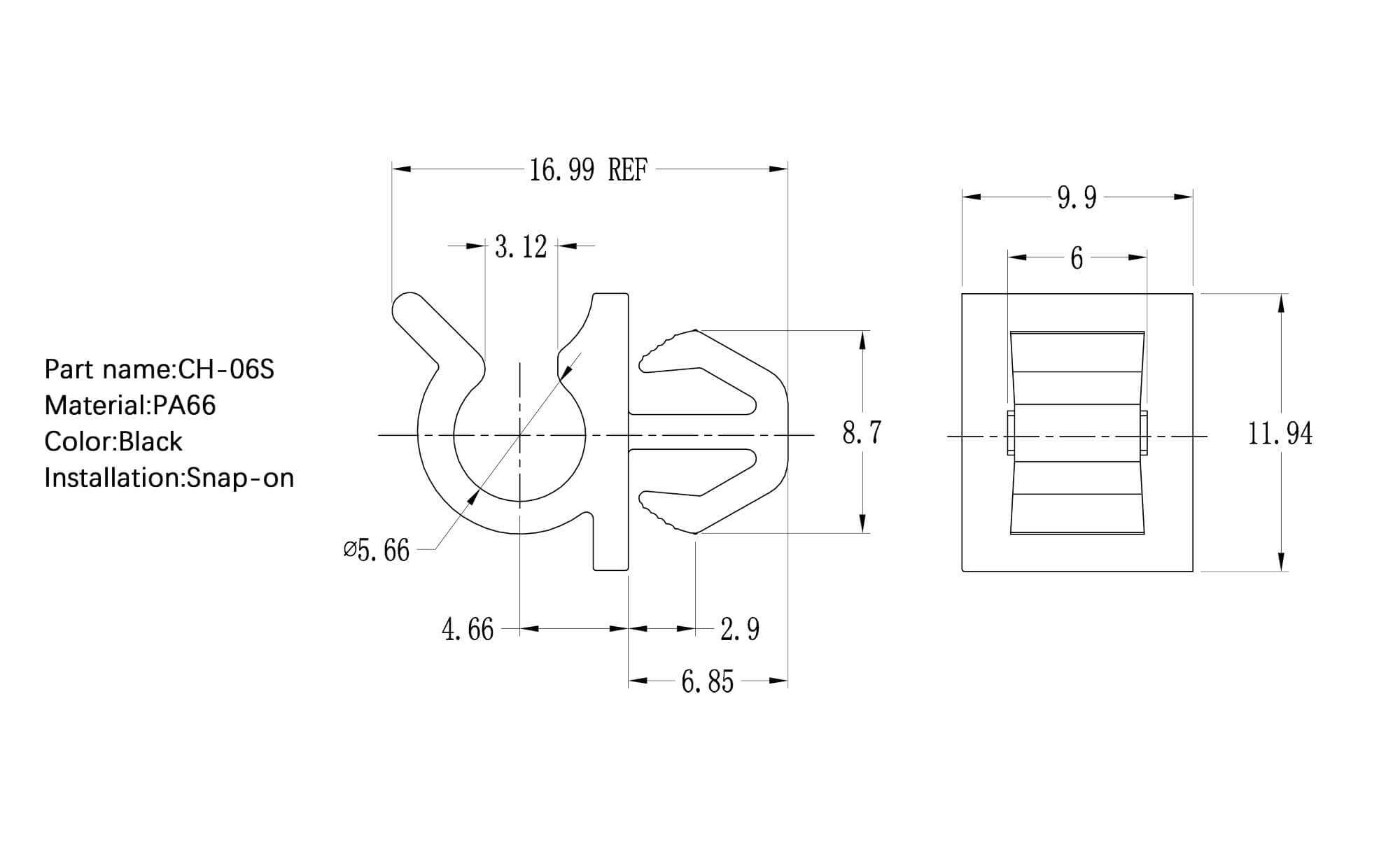 Plastic Wire Mount CH-06S